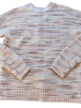 Striped Crewneck Sweater in Neutral Pink-Tan